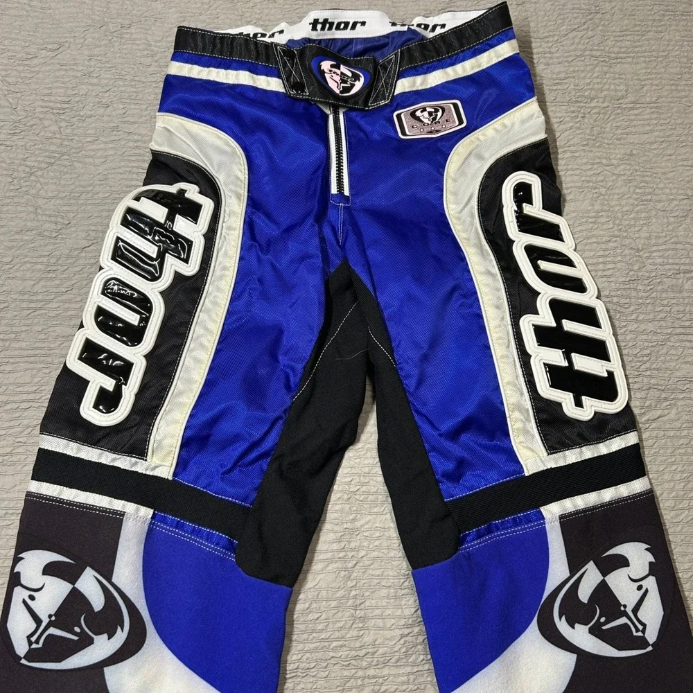 Thor Core 1010 Motocross Racing Pants Blue Black White Mens Size 34 Kevlar Knee